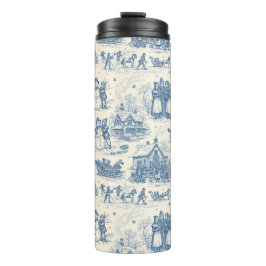 Garrafa Térmica Azul Toile Chinoiserie de Inverno