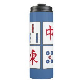 Garrafa Térmica Azulejos de jogos Mahjong - Design Tumbler térmico