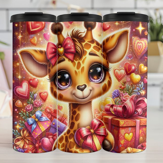 Garrafa Térmica Baby Giraffe Valentine Gift Box Wrap (Criador carregado)