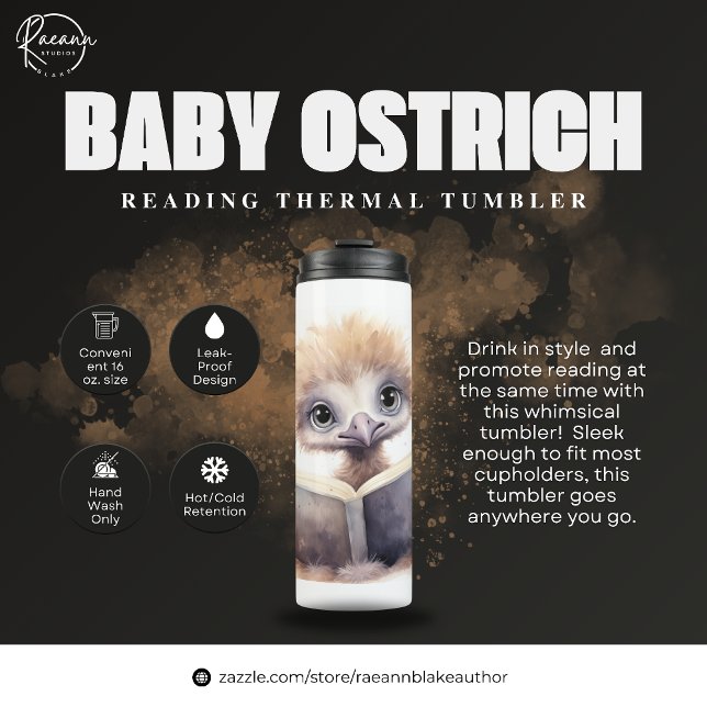 Garrafa Térmica Baby Ostrich Reading Thermal Tumbler (Criador carregado)