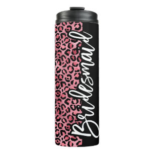 Garrafa Térmica Bachelorette de Bridesmaid Pink e Preto