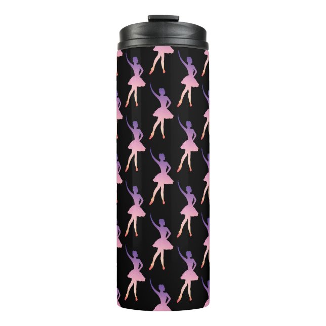 Garrafa Térmica Ballerina em roxo rosa geométrico moderno (Frente)