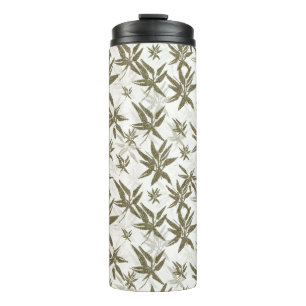 Garrafa Térmica Bambu em White Sheers - padrão de superfície uni
