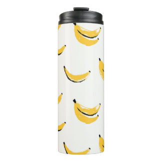 Garrafa Térmica Bananas desenhadas à mão, padrão sem costura na mo