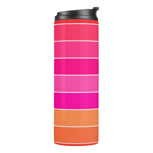 Garrafa Térmica Bandas vermelhas, cor-de-rosa e laranja (Giro à esquerda)
