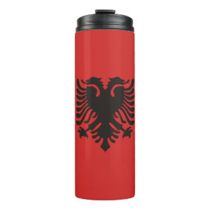 Garrafa Térmica Bandeira Albanesa Por Todos os Lugares