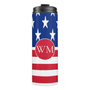 Garrafa Térmica Bandeira americana dos EUA Monogrammed
