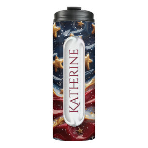 Garrafa Térmica Bandeira americana patriótica personalizada 4 de j