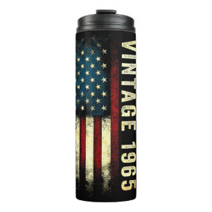 Garrafa Térmica Bandeira Americana Vintage 1965 60 Anos de Idade 6