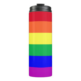 Garrafa Térmica Bandeira Clássica do Orgulho LGBTQIA Cores Vibrant