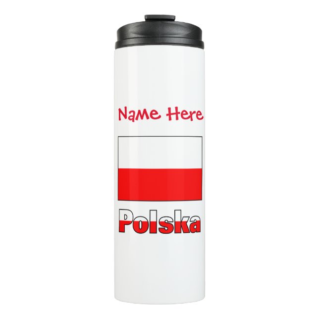 Garrafa Térmica Bandeira da Polônia Personalizada (Frente)