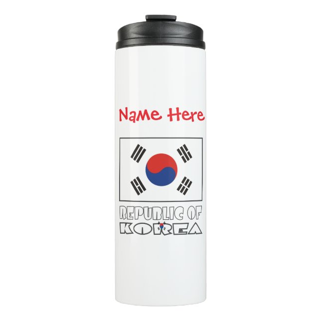 Garrafa Térmica Bandeira da República da Coreia Personalizada (Frente)