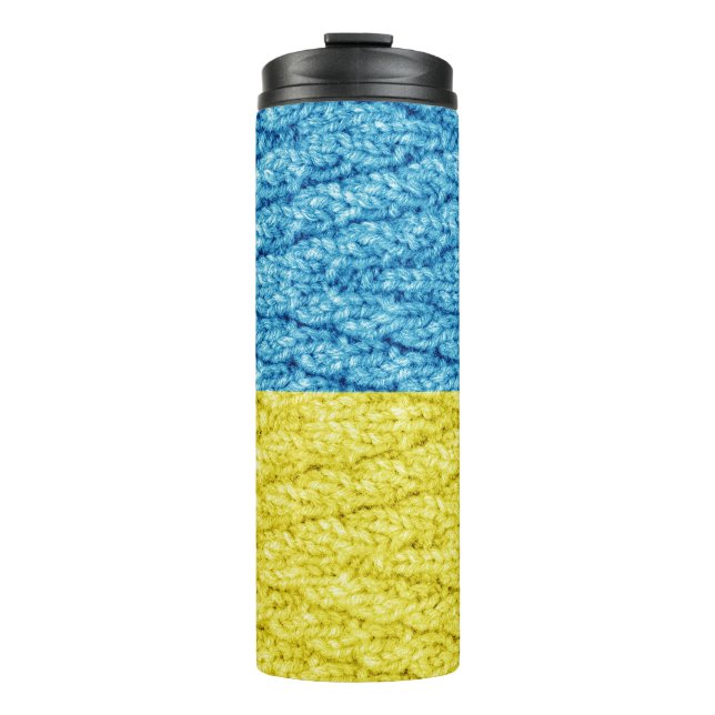 Garrafa Térmica Bandeira de malha da Ucrânia (Frente)