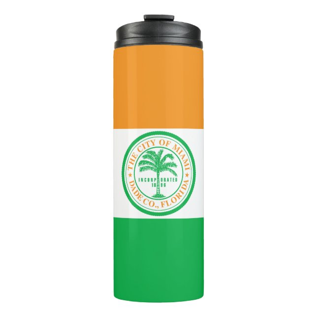 Garrafa Térmica Bandeira de Miami, Tumbler térmico da Flórida (Frente)
