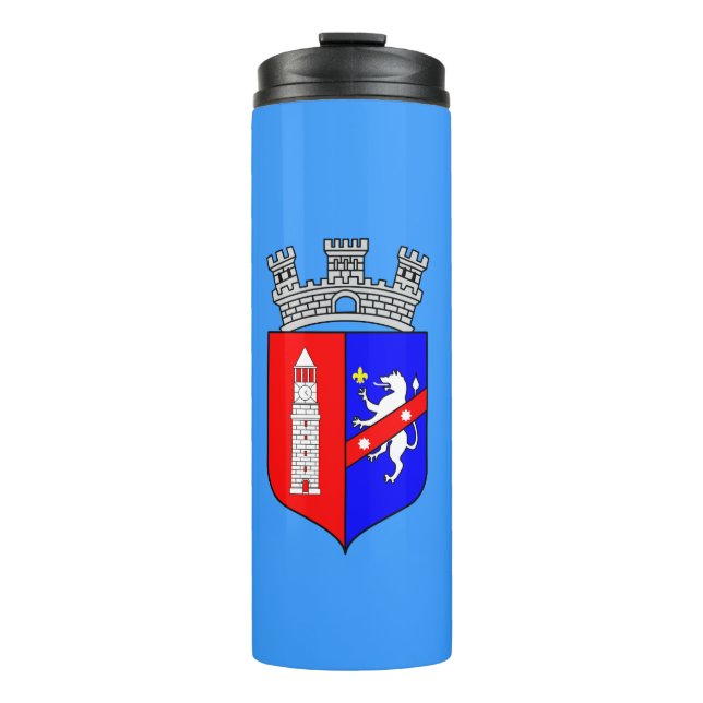 Garrafa Térmica Bandeira de Tirana, Albânia Thermal Tumbler (Frente)