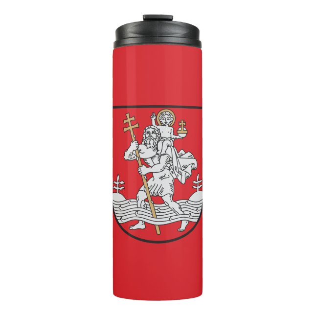 Garrafa Térmica Bandeira de Vilnius, Lituânia Thermal Tumbler (Frente)