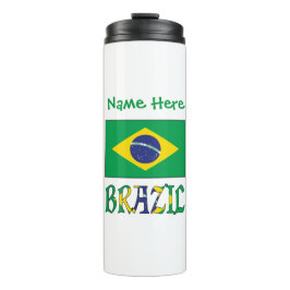 Garrafa Térmica Bandeira do Brasil Nome Personalizado