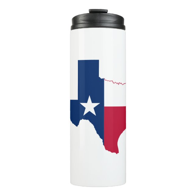 Garrafa Térmica bandeira do mapa do Texas (Frente)