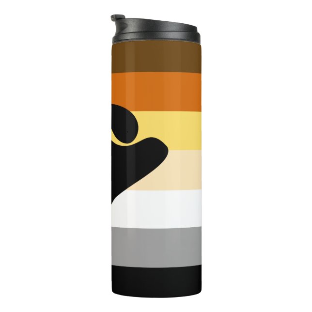 Garrafa Térmica Bandeira do Orgulho do Urso com Pata (Rotação à direita)