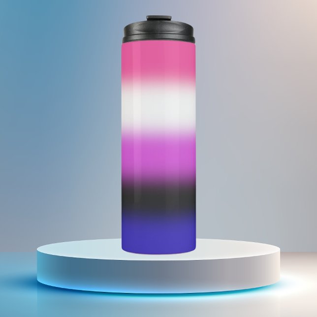 Garrafa Térmica Bandeira do Orgulho Genderfluid Gradiente (Criador carregado)