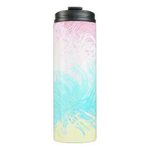 Garrafa Térmica Bandeira do Orgulho Gênerofluxo Abstrato Boho Swir