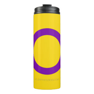 Garrafa Térmica Bandeira do orgulho intersexo SlipperyJoe's fundo