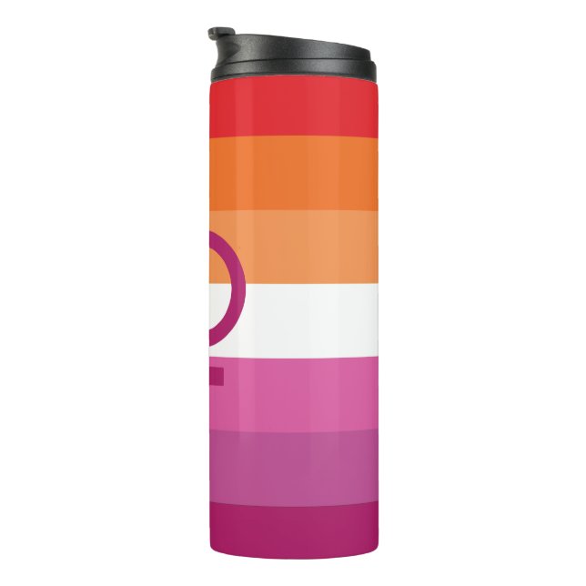 Garrafa Térmica Bandeira do Orgulho Lésbico WLW (Rotação à direita)