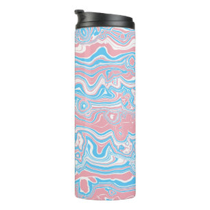 Garrafa Térmica Bandeira do Orgulho Trans Trippy Boho Groovy Listr
