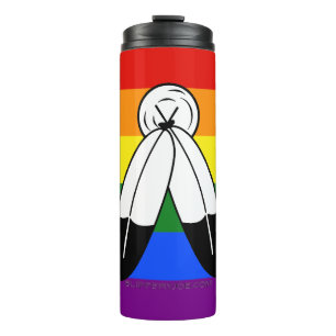 Garrafa Térmica bandeira do orgulho two-spirit de SlipperyJoe simb