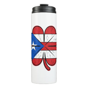 Garrafa Térmica Bandeira do Trevo de Porto Rico Ilustração Vetoria