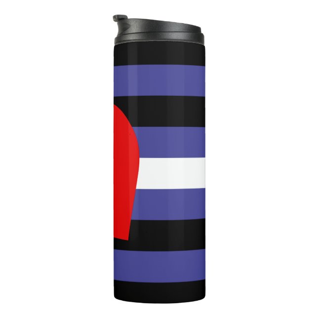 Garrafa Térmica Bandeira e Coração do Orgulho de Couro (Rotação à direita)