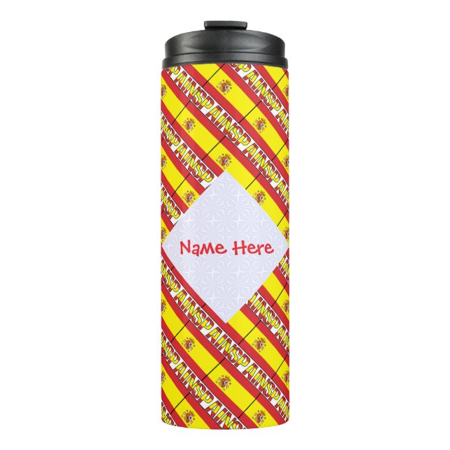 Garrafa Térmica Bandeira em Azulejo Personalizada Espanha (Frente)