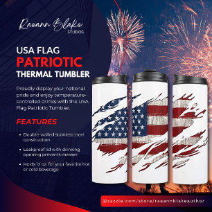 Garrafa Térmica Bandeira Patriótica Tumbler Térmico