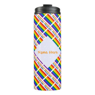 Garrafa Térmica Bandeira Personalizada de Orgulho Gay em Mosaico