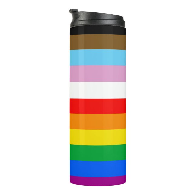 GARRAFA TÉRMICA  BANDIERA DELL'ORGOGLIO INCLUSIVA LGBTQ+ (Rotação à direita)