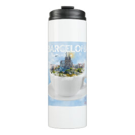 Garrafa Térmica Barcelona em um Teacup - Sagrada Familia Skyline