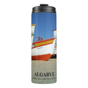 Garrafa Térmica Barcos de Pesca na Foto de Praia de Algarve