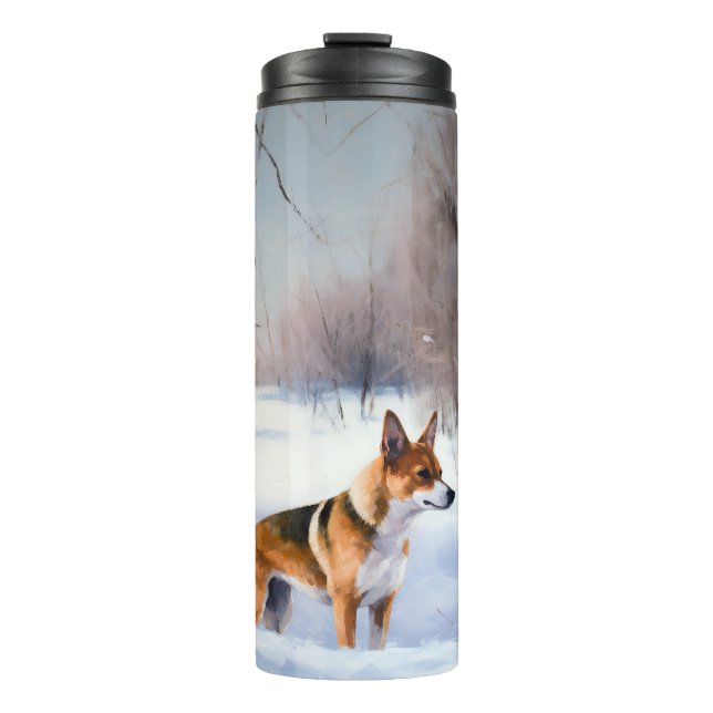 Garrafa Térmica Basenji Deixe Nevar Natal (Frente)