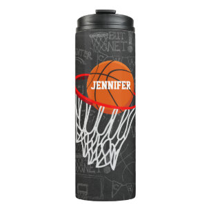 Garrafa Térmica Basquetebol personalizado e aro do quadro