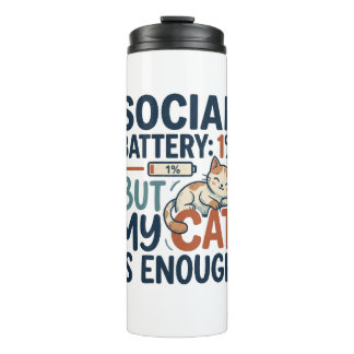 Garrafa Térmica Bateria Social 1 Porcento Mas Meu Gato é Suficient