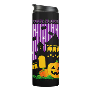 Garrafa Térmica Bats e Pumpkins de Casa Brincadinhos