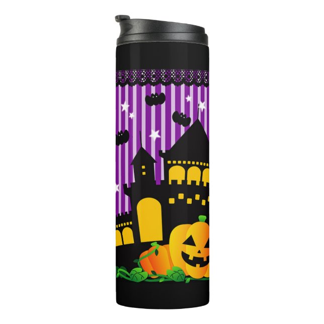 Garrafa Térmica Bats e Pumpkins de Casa Brincadinhos (Rotação à direita)