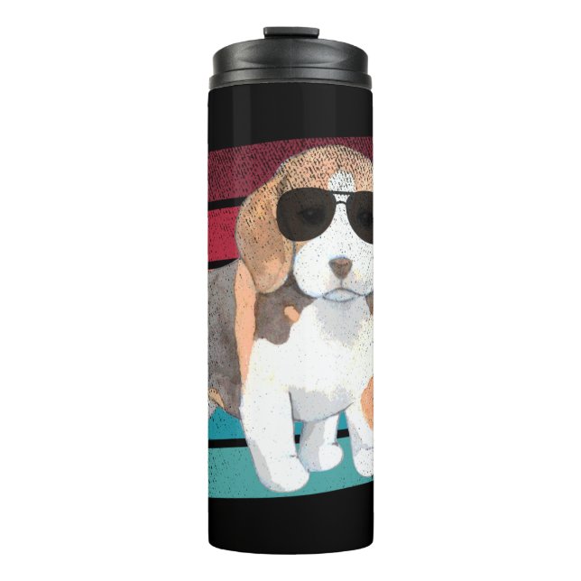 Garrafa Térmica Beagle Dog Engraçado Mamãe Pai Routing Presente (Frente)