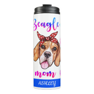 Garrafa Térmica Beagle Mãe Cão Dia de as mães Bonito
