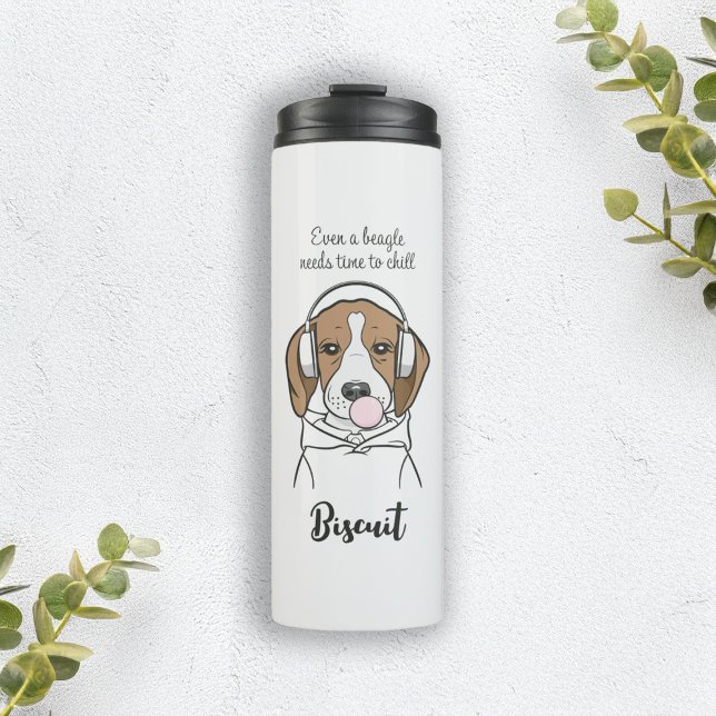Garrafa Térmica Beagle Refrigerante com Bubblegum Cute Engraçado C (Criador carregado)