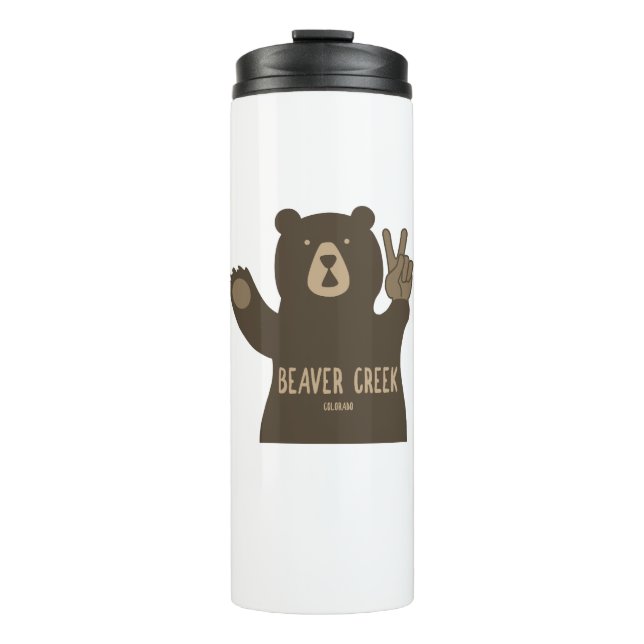 Garrafa Térmica Beaver Creek Colorado Urso da Paz (Frente)