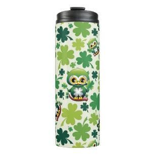 Garrafa Térmica Bebê Coruja Fofo St Patrick Desenho Animado