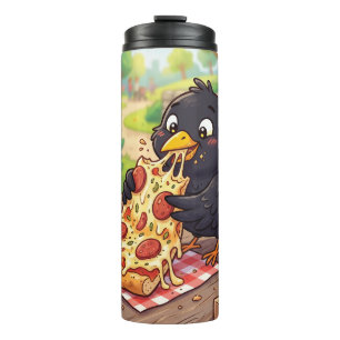 Garrafa Térmica Bebê de desenho animado melro preto corvo gralha c