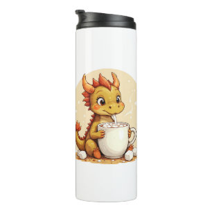 Garrafa Térmica Bebê Dragão Fofo Chocolate Quente Crianças Kawaii