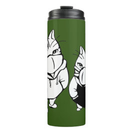 Garrafa Térmica Bebendo Legal de desenho de linha de gatos Vestind